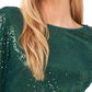 Vince Camuto Women's Sequin Bell Sleeve Top Green Size Medium