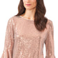 Vince Camuto Women's Sequin Bell Sleeve Top Pink