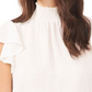 1.STATE Women's Flutter Sleeve Smocked Blouse White
