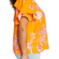 Vince Camuto Women's Rio Gardens Flutter Sleeve Blouse Orange Size 1X