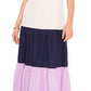 Riley & Rae Women's Colorblocked Midi Dress White Size Small