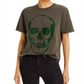 Chaser Women's Skull Graphic Tee Gray Size Medium