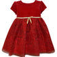 Blueberi Boulevard Baby Girl's Fit and Flare Velvet Flocked Lace Dress Red Size 6-9MOS