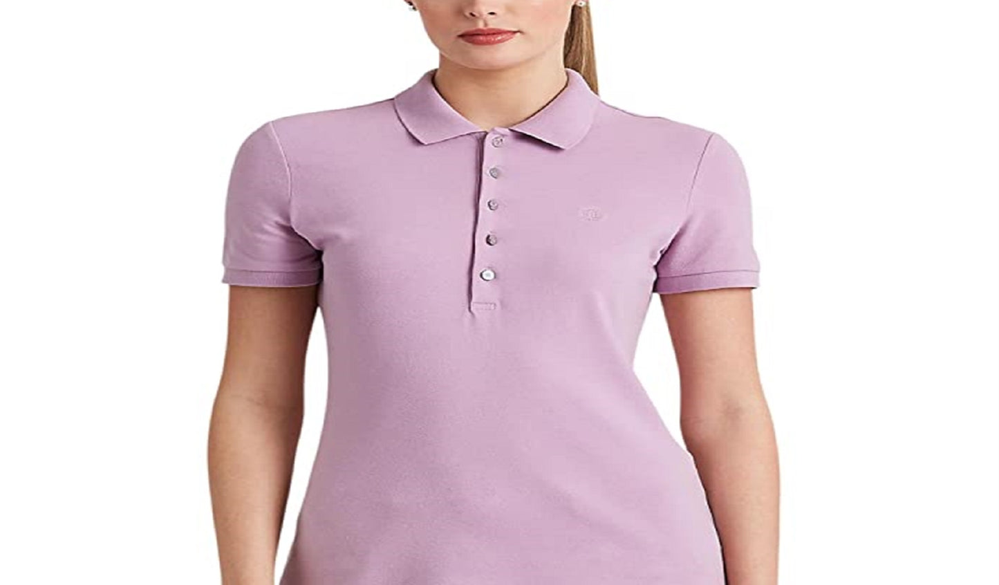 Ralph Lauren Women's Stretch Pique Polo Shirt Purple Size Small