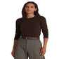 Ralph Lauren Women's Cotton Blend Long Sleeve Top Brown Size Medium