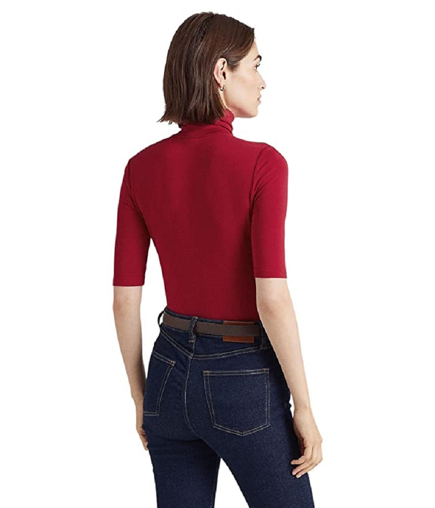 Ralph Lauren Women's Stretch Jersey Turtleneck Red Size X-Large