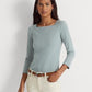 Ralph Lauren Women's Striped Stretch Cotton Top Blue Size X-Large