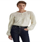 Ralph Lauren Women's Eyelet Embroidered Cotton Blend Top White Size Large