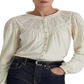 Ralph Lauren Women's Eyelet Embroidered Cotton Blend Top White Size Large