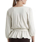 Ralph Lauren Women's Jersey Peplum Blouse Beige Size Large