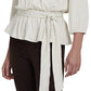 Ralph Lauren Women's Jersey Peplum Blouse Beige Size Large