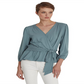 Ralph Lauren Women's Jersey Peplum Blouse Blue Size Large