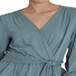 Ralph Lauren Women's Jersey Peplum Blouse Blue Size Large