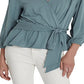 Ralph Lauren Women's Jersey Peplum Blouse Blue Size Large