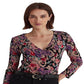 Ralph Lauren Women's Floral Surplice Jersey Top Black Size X-Large