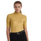 Ralph Lauren Women's Metallic Stretch Jersey Turtleneck Yellow Size Small