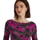Ralph Lauren Women's Paisley Stretch Cotton Tee Pink Size X-Small