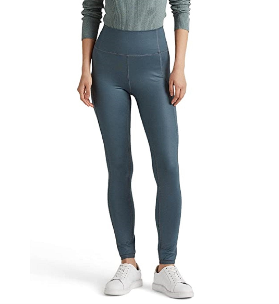 Ralph Lauren Women's Coated Jersey Legging Pants Blue Size Large