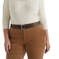 Ralph Lauren Women's Lace Trim Stretch Cotton Top Beige Size 3X