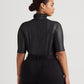 Ralph Lauren Women's Jersey Metallic Elbow Sleeve Turtle Neck Top Black Size 3X