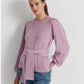 Ralph Lauren Women's Belted Cotton Blend Sweater Purple Size Medium