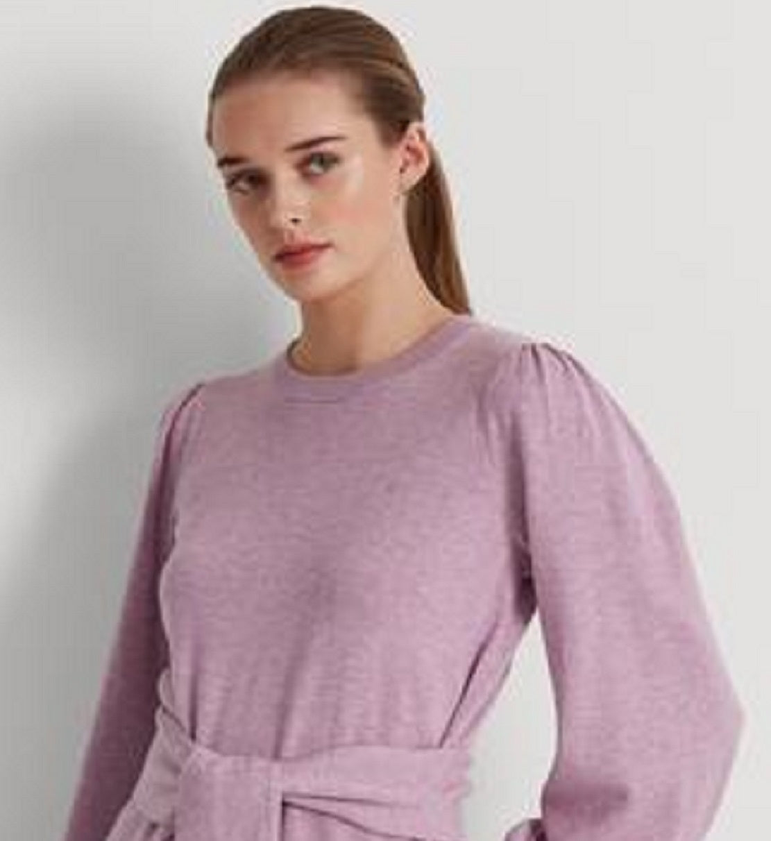 Ralph Lauren Women's Belted Cotton Blend Sweater Purple Size Medium