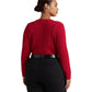 Ralph Lauren Women's Button Trim Cable Knit Sweater Red