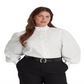 Ralph Lauren Women's Ruffle Trim Cotton Broadcloth Shirt White Size 3X
