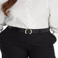 Ralph Lauren Women's Ruffle Trim Cotton Broadcloth Shirt White Size 3X