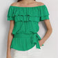 Ralph Lauren Women's Jersey Off The Shoulder Top Green