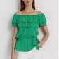 Ralph Lauren Women's Jersey Off The Shoulder Top Green