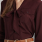 Ralph Lauren Women's Crepe Tie Neck Shirt Red Size Medium