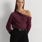 Ralph Lauren Women's Satin One Shoulder Blouse Red Size Small