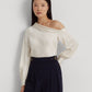 Ralph Lauren Women's Satin One Shoulder Blouse White Size Large