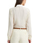 Ralph Lauren Women's Pleated Georgette Blouse White Size X-Large