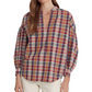 Ralph Lauren Women's Cotton Blend Tie Neck Blouse Red