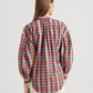 Ralph Lauren Women's Cotton Blend Tie Neck Blouse Red
