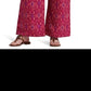 Ralph Lauren Women's Geo Print Satin Shantung Wide Leg Pants Pink