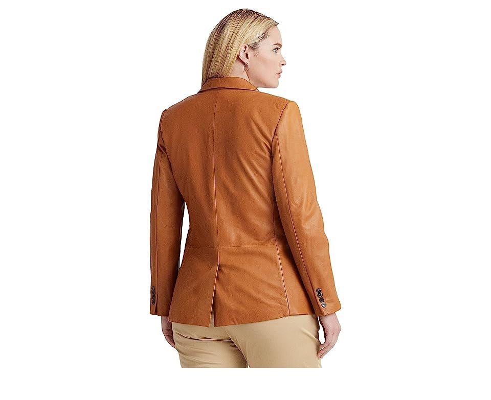 Ralph Lauren Women's Double Breasted Twill Blazer Brown