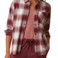 Bass Outdoor Women's Expedition Stretch Flannel Shirt Purple Size X-Large