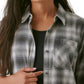 Bass Outdoor Women's Expedition Stretch Flannel Shirt Gray Size Large