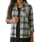 Bass Outdoor Women's Expedition Stretch Flannel Shirt Gray Size Large