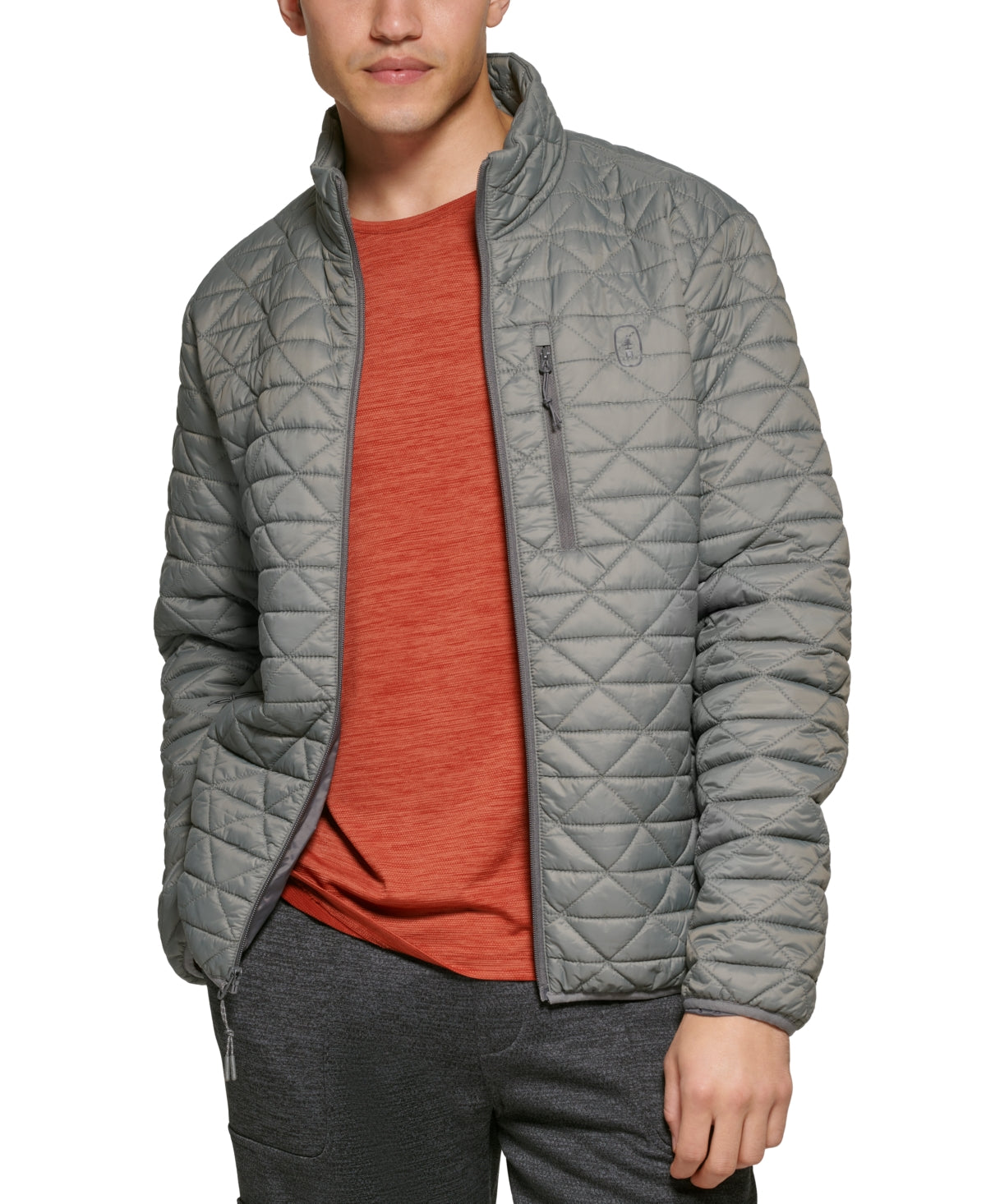 Bass Outdoor Men's Delta Diamond Quilted Packable Puffer Jacket Gray Size Small