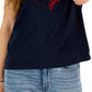 Tommy Hilfiger Women's Signature Heart Graphic T-Shirt Blue Size Large