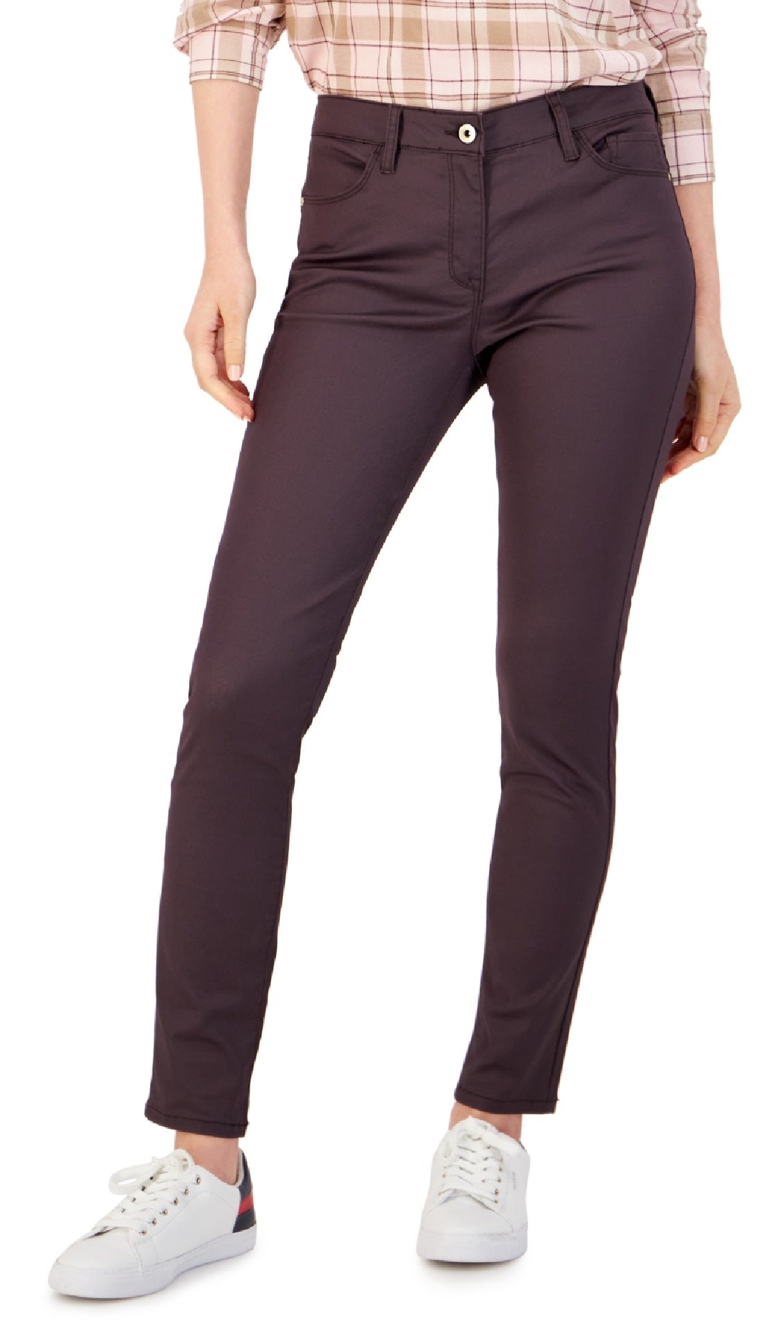 Tommy Hilfiger Women's Coated Skinny Ankle Jeans Purple