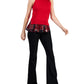 Tommy Hilfiger Women's Peplum Hem Halter Style Tank Top Red Size Medium