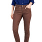 Tommy Hilfiger Women's Coated Skinny Ankle Jeans Brown Size 8