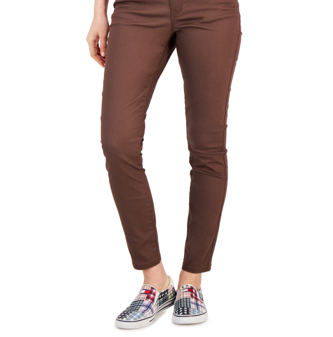 Tommy Hilfiger Women's Coated Skinny Ankle Jeans Brown Size 8