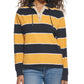 Tommy Hilfiger Women's Rugby Stripe Long Sleeve Hoodie Blue Size Large