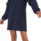Tommy Hilfiger Women's Ruffle Sleeve Sweatshirt Dress Blue Size Small